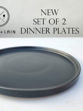 NEW 2X Stone Lain Stoneware Round Dinner Plate Dinnerware Gray Replacement Matte